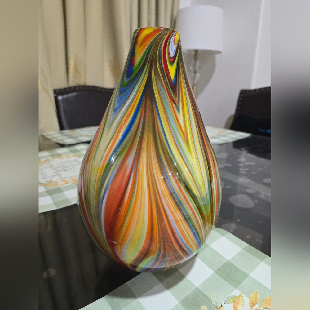 VINTAGE LATE 1960'S EARLY 1970'S ITALIAN MURANO LARGE CASED GLASS VASE